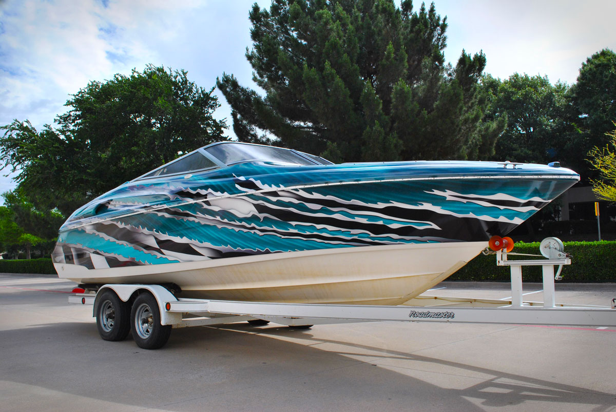 Vinyl Boat Wrapping.